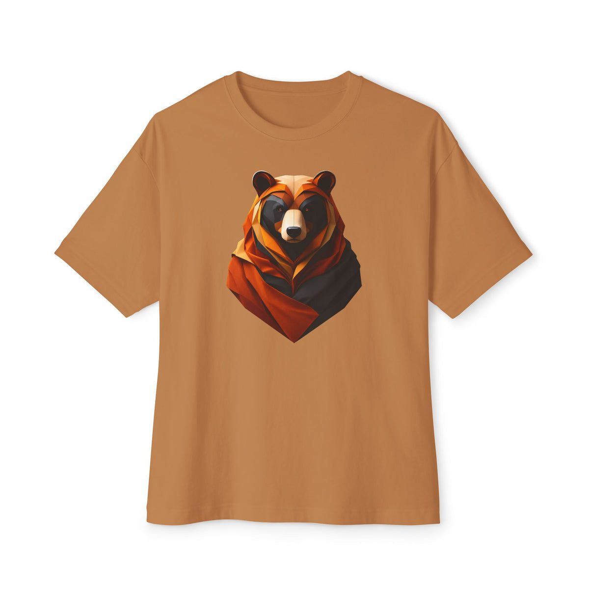 Geometric Bear Graphic Tee — Modern Animal Art Oversized T‑Shirt