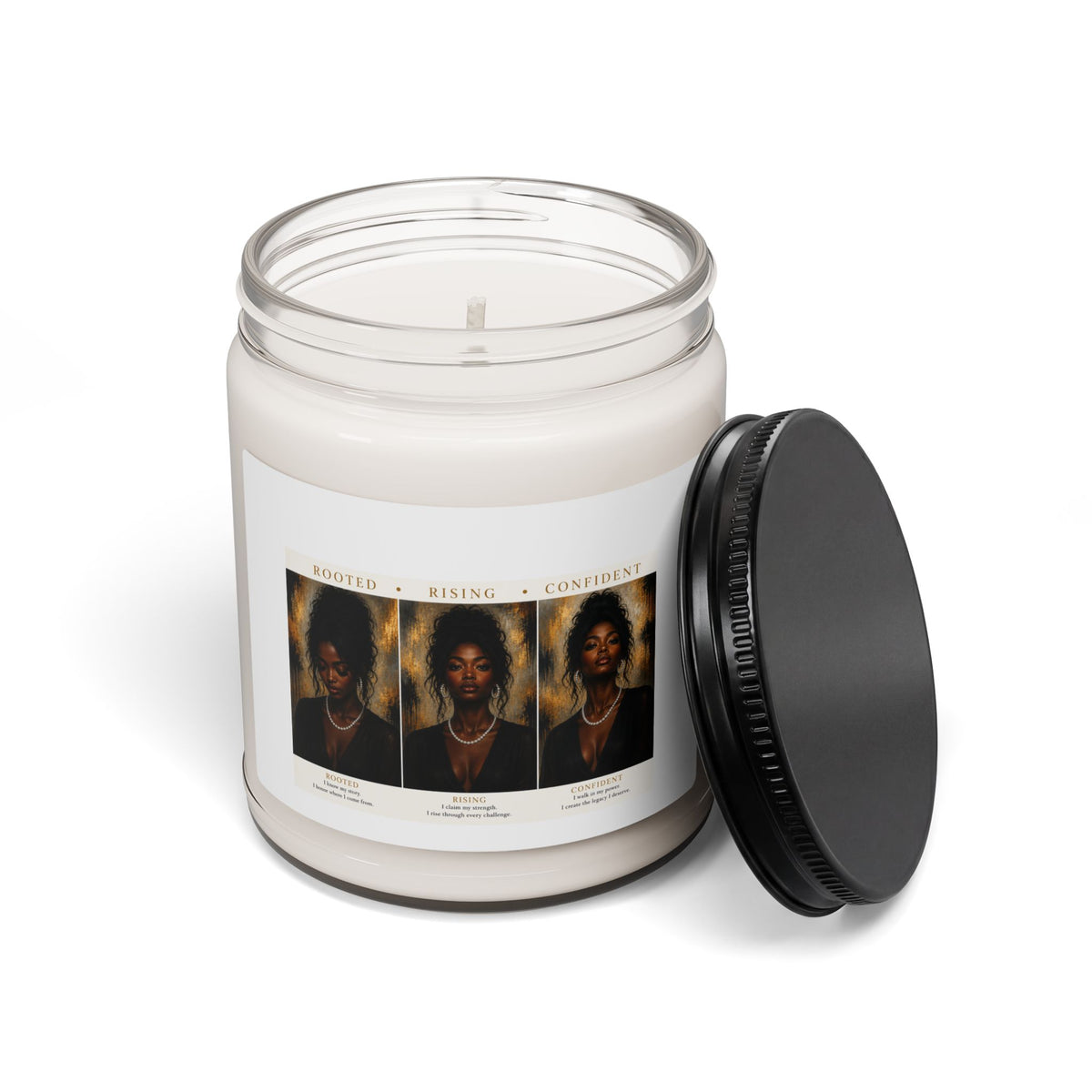 Soy Candle — Rooted, Rising & Confident 9oz Scented Jar