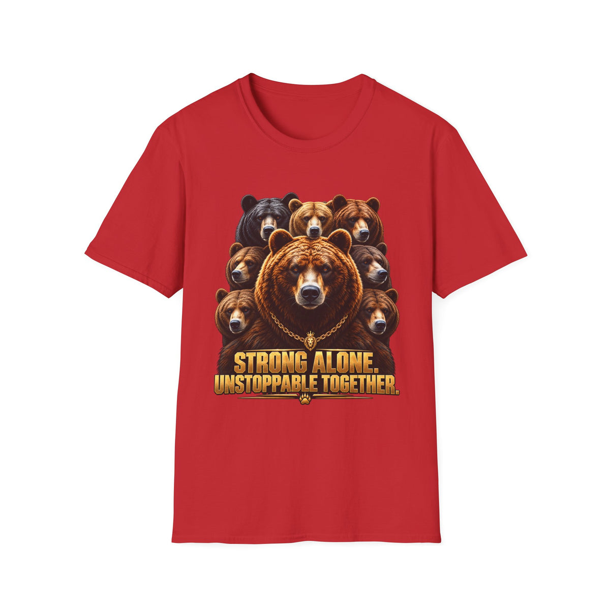 Bear Pack T-Shirt — "Strong Alone, Unstoppable Together" Teamwork Graphic Tee