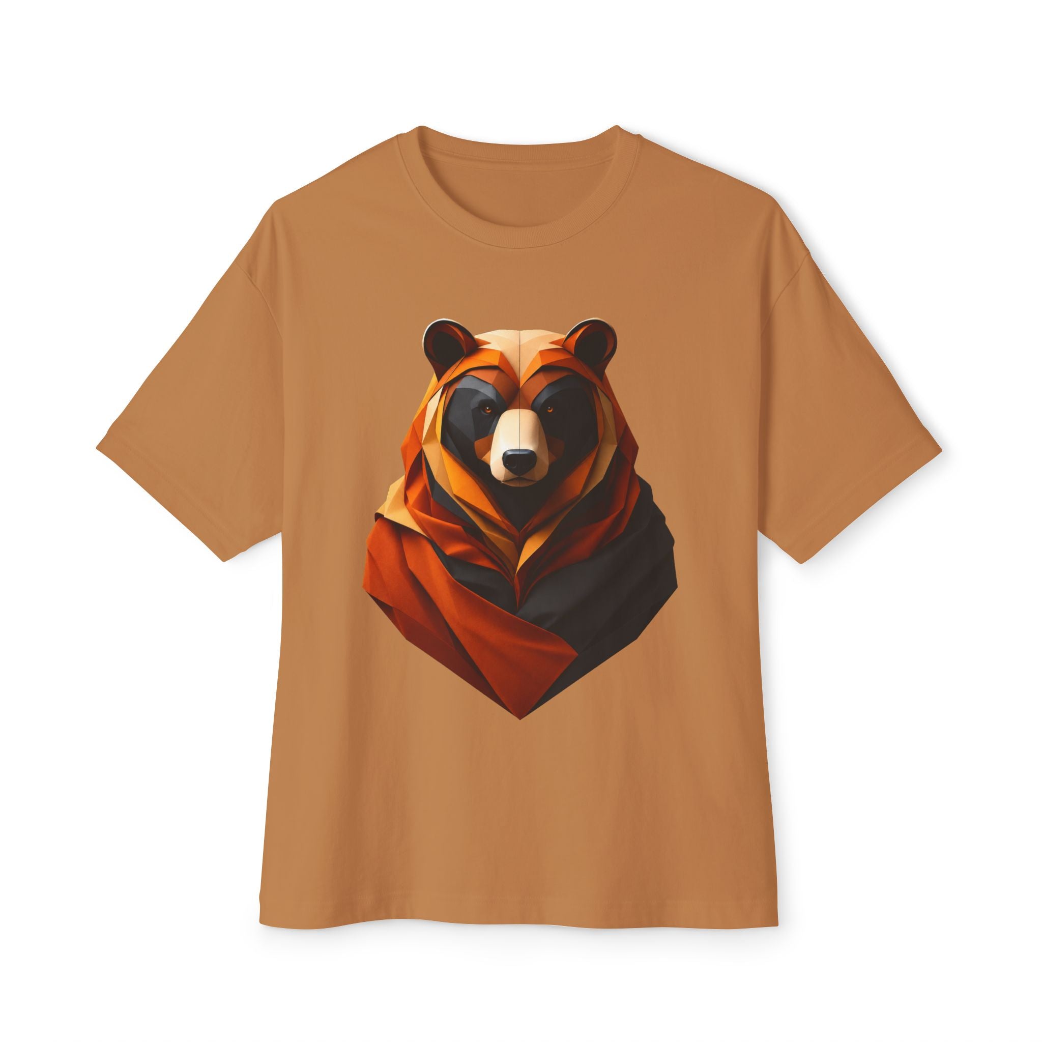 Geometric Bear Graphic Tee — Modern Animal Art Oversized T‑Shirt