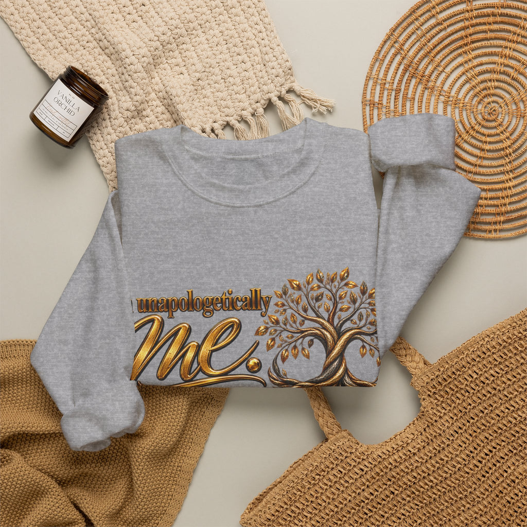 Me Tree Crewneck Sweatshirt — "I'm Unapologetically Me. No Excuses Needed"