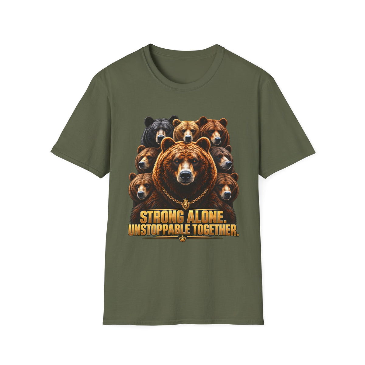 Bear Pack T-Shirt — "Strong Alone, Unstoppable Together" Teamwork Graphic Tee