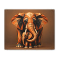 Geometric Elephant Canvas Print — Warm Brown Modern Animal Wall Art