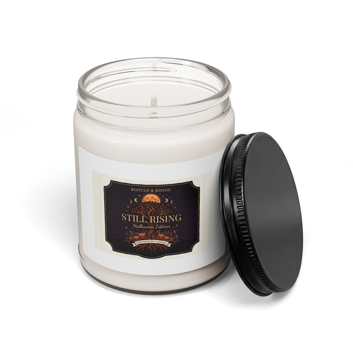 Still Rising Halloween Edition Scented Soy Candle — 9oz Autumn Candle (Sea Salt + Orchid, Peppered Passionfruit, Fizz and Glitz)