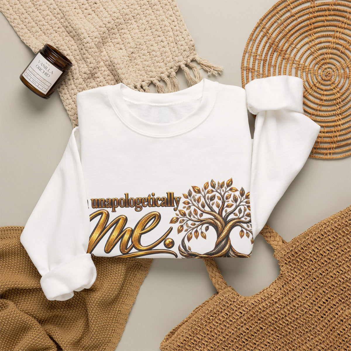 Me Tree Crewneck Sweatshirt — "I'm Unapologetically Me. No Excuses Needed"