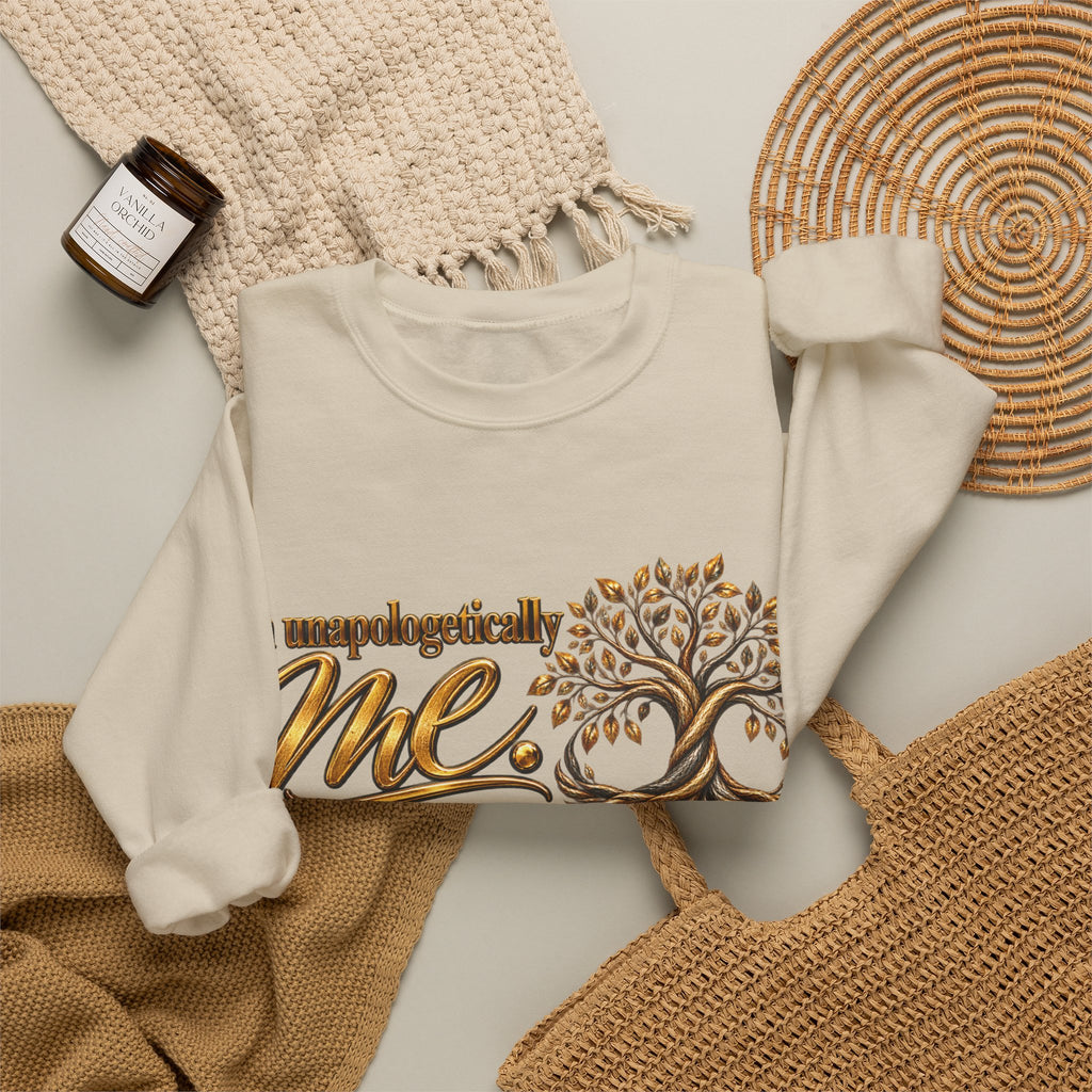 Me Tree Crewneck Sweatshirt — "I'm Unapologetically Me. No Excuses Needed"