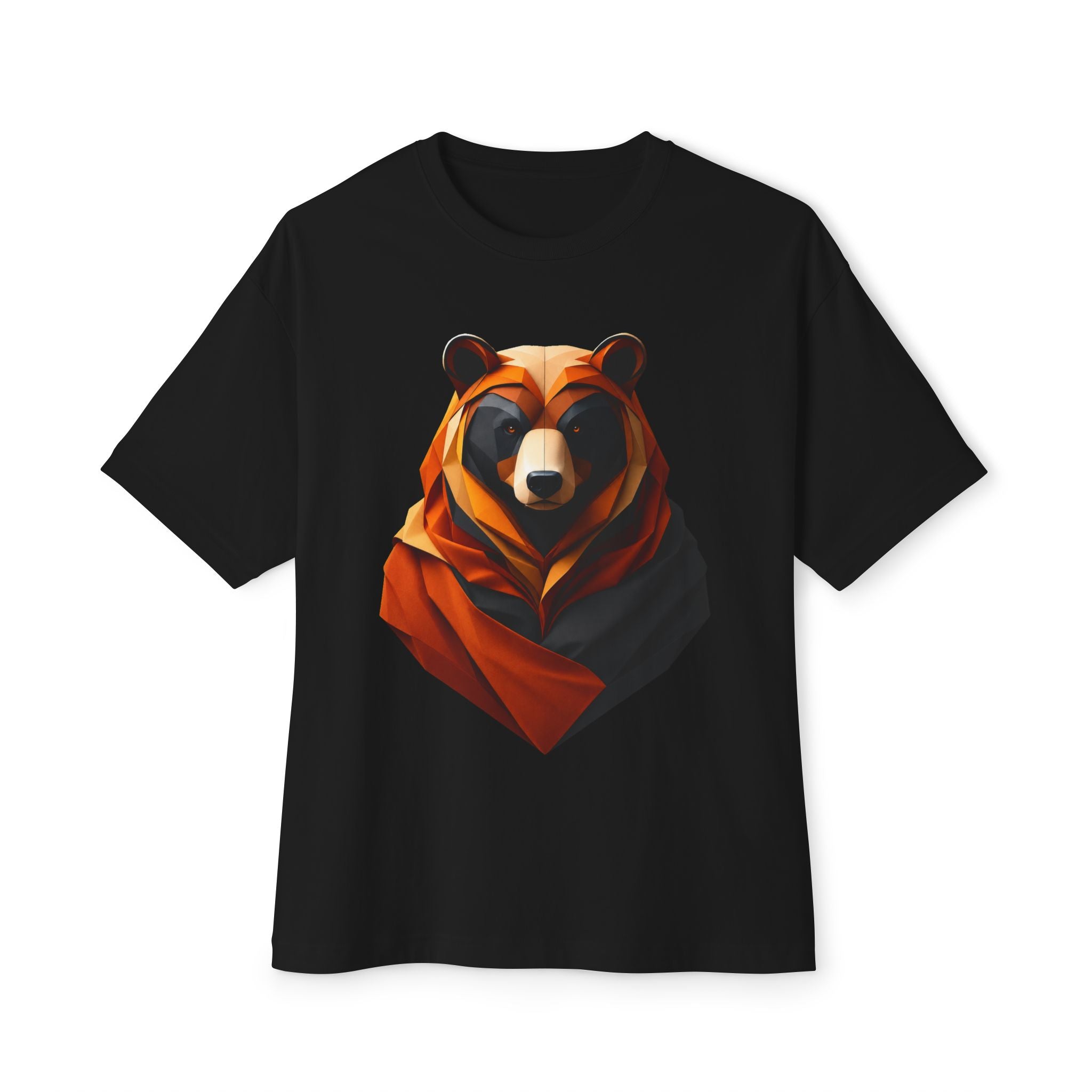 Geometric Bear Graphic Tee — Modern Animal Art Oversized T‑Shirt