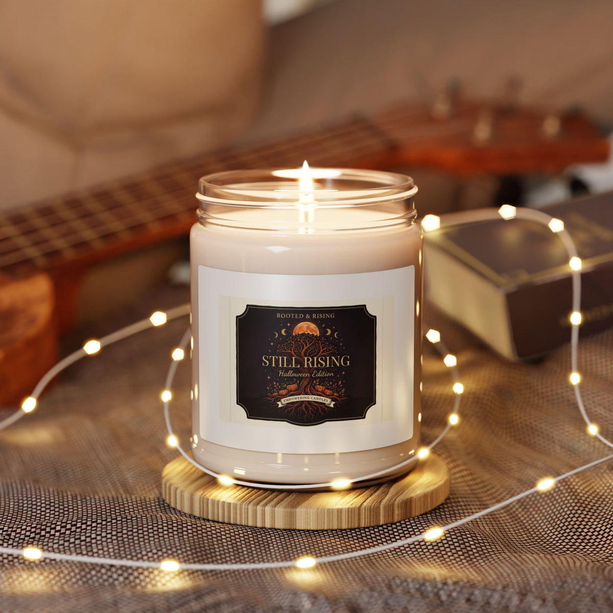 Still Rising Halloween Edition Scented Soy Candle — 9oz Autumn Candle (Sea Salt + Orchid, Peppered Passionfruit, Fizz and Glitz)