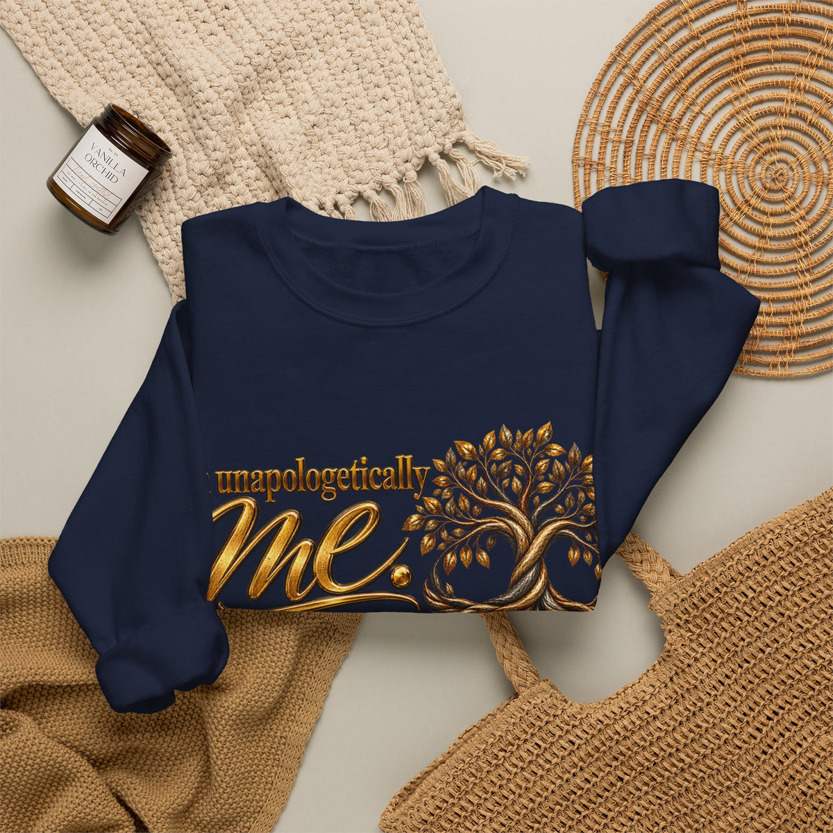 Me Tree Crewneck Sweatshirt — "I'm Unapologetically Me. No Excuses Needed"