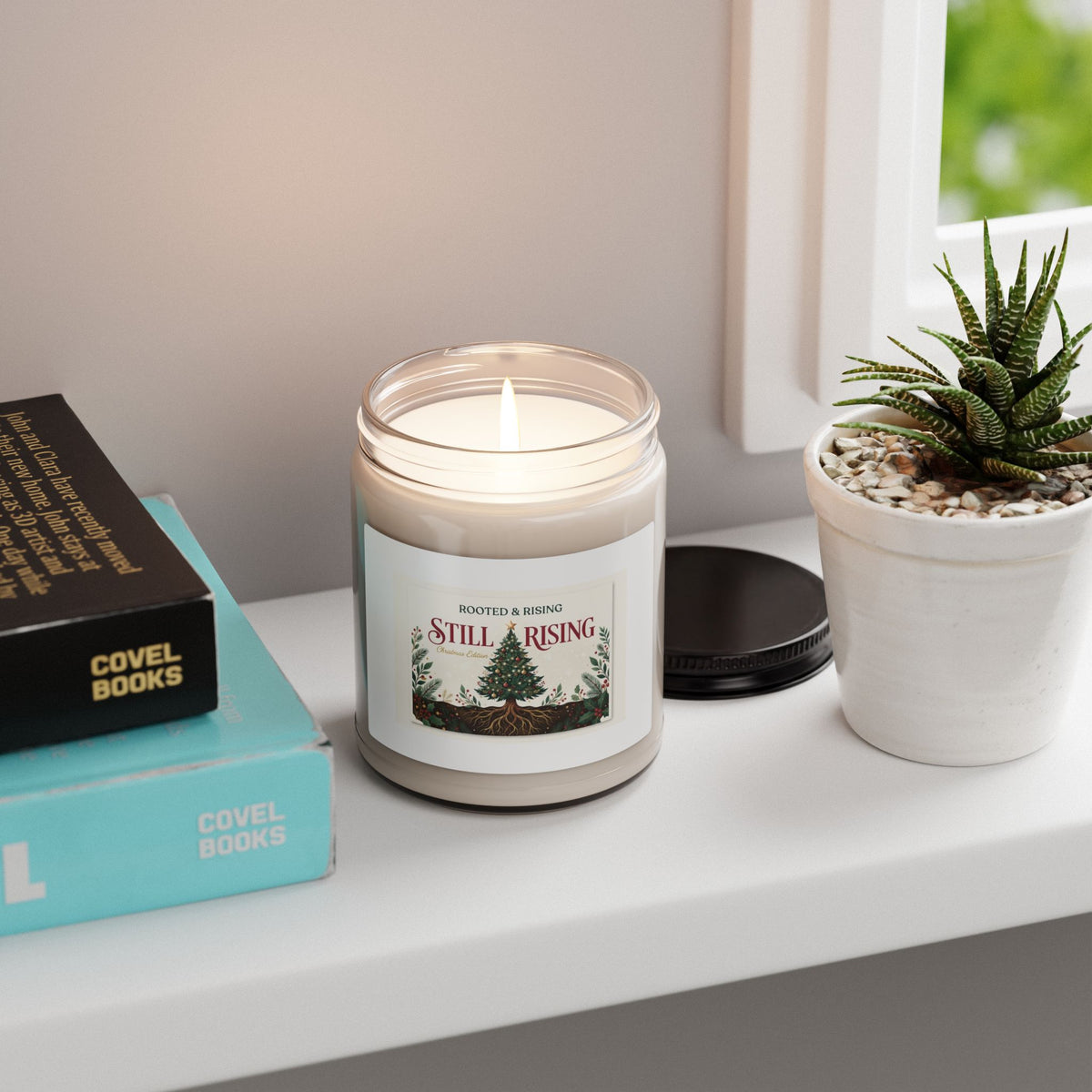 Still Rising Christmas Edition Scented Soy Candle — 9oz Holiday Candle (Christmas Warmth, Coconut Cream + Cardamom, Cinnamon Vanilla)