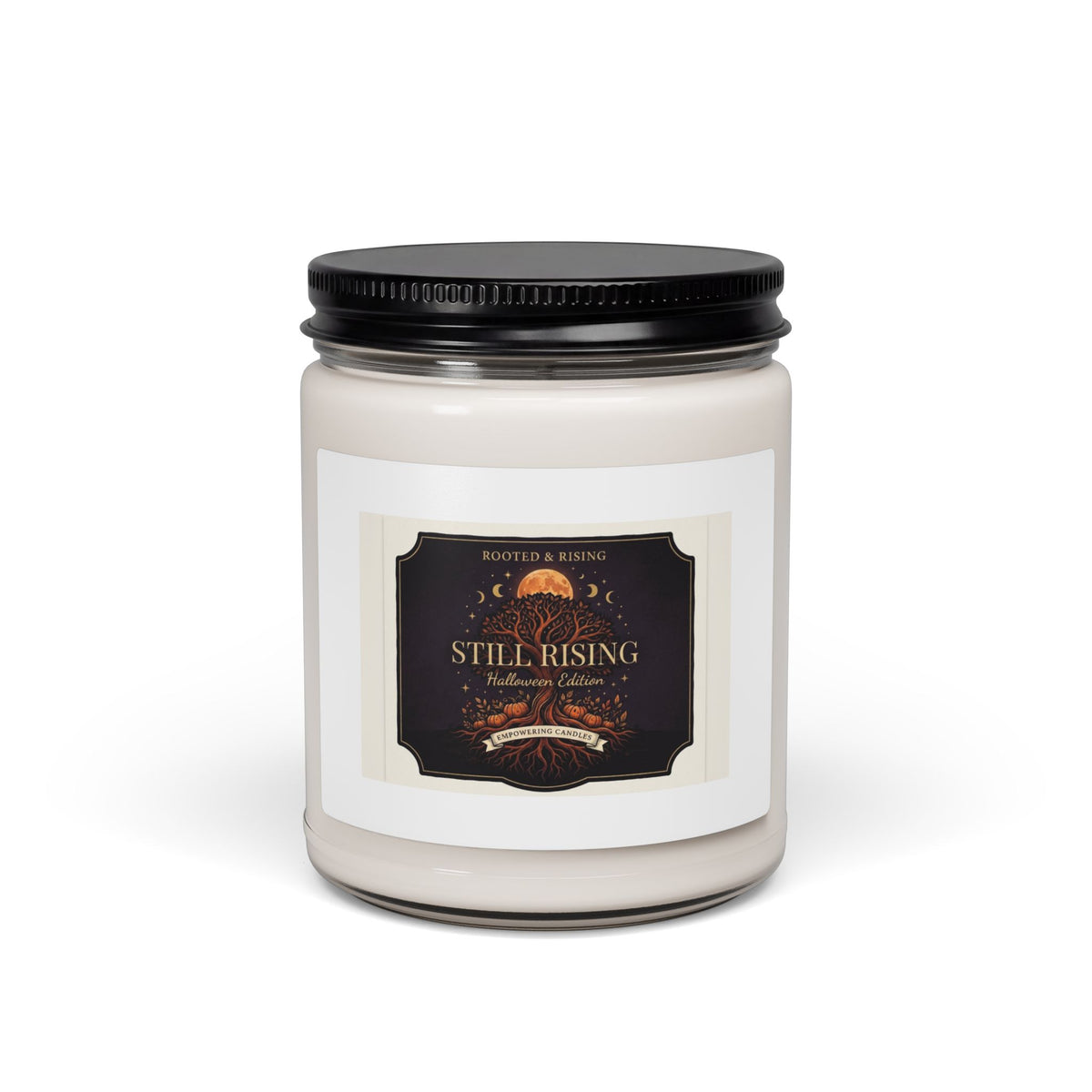 Still Rising Halloween Edition Scented Soy Candle — 9oz Autumn Candle (Sea Salt + Orchid, Peppered Passionfruit, Fizz and Glitz)