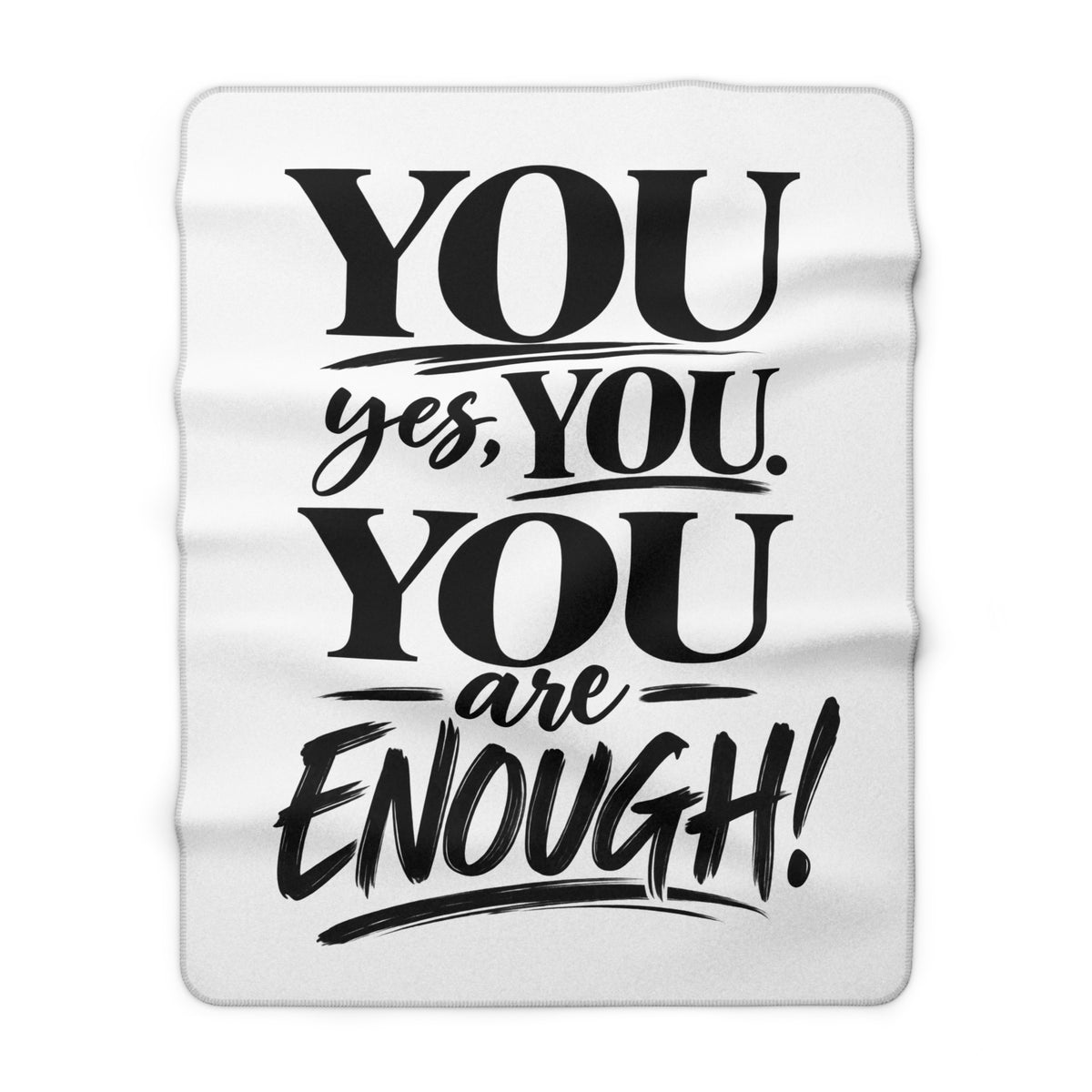 You Are Enough Lion Sherpa Fleece Blanket — Cozy Inspirational Throw Blanket 50x60