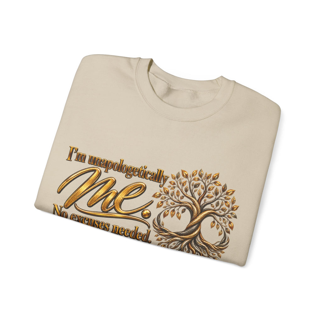 Me Tree Crewneck Sweatshirt — "I'm Unapologetically Me. No Excuses Needed"