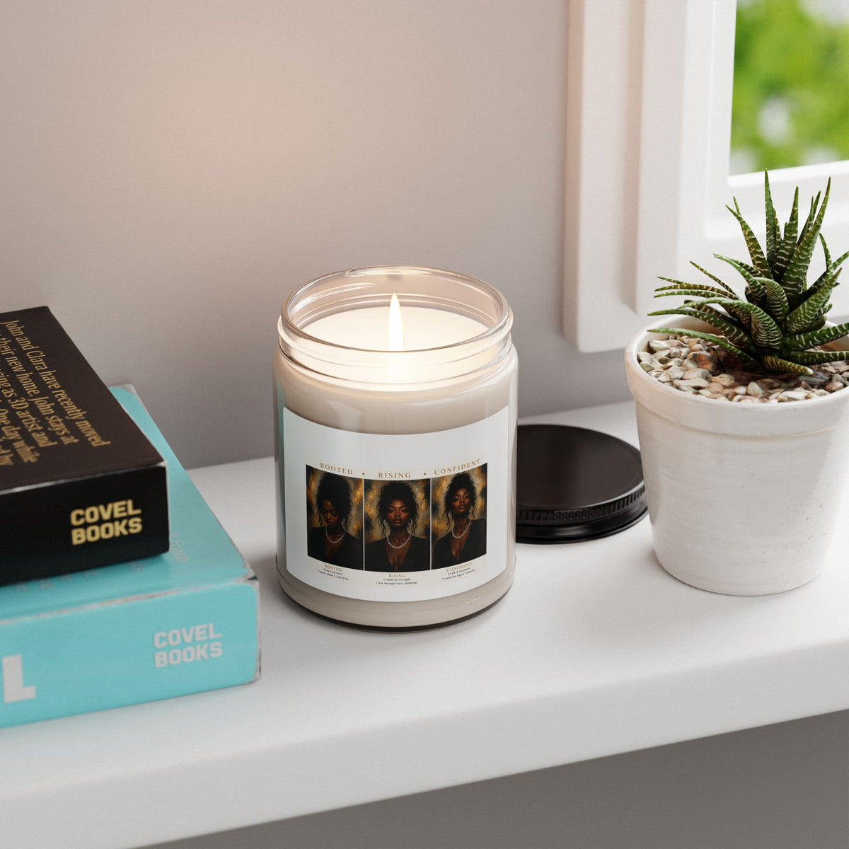 Soy Candle — Rooted, Rising & Confident 9oz Scented Jar