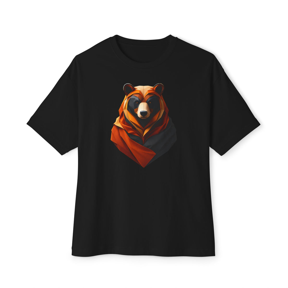 Geometric Bear Graphic Tee — Modern Animal Art Oversized T‑Shirt